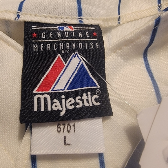 Majestic White and Blue Pinstripe Jersey - Picture 7 of 10